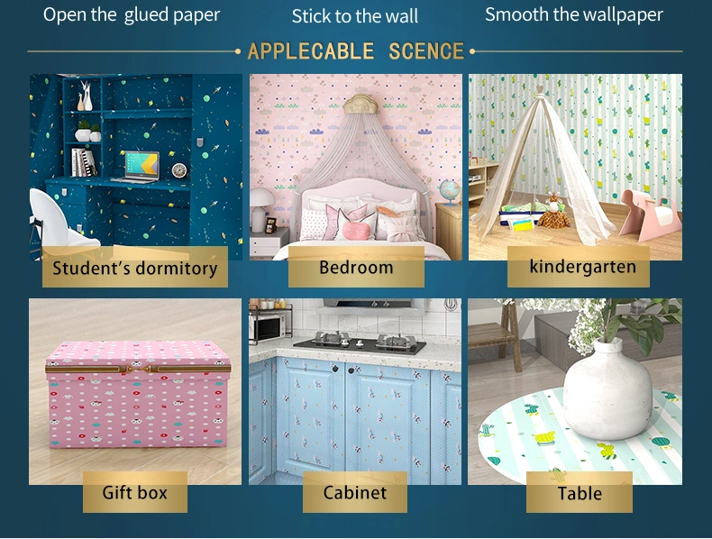 Kids Wallpaper Wall Coating Cartoon Peel and Stick Wallpaper Sticker for Boys and Girls