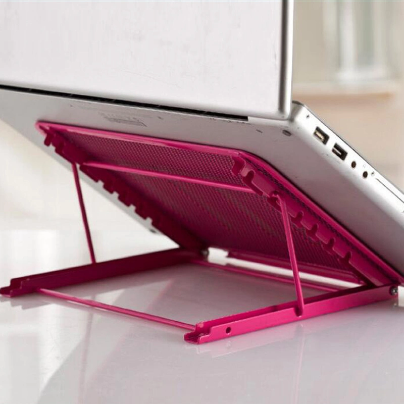 Portable Folded Metal Mesh Laptop Holder for Office Stationery