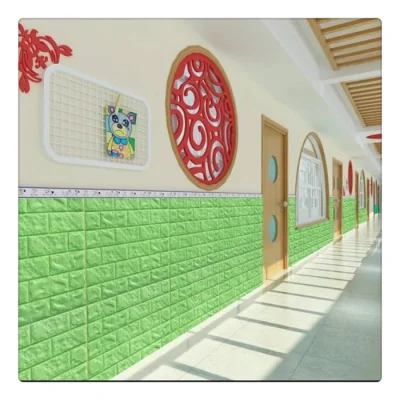 2021 3D mousse papier peint XPE PE mousse auto-adhésif mousse autocollant mural brique bois dessins animés doux chambre d'enfants pour bricolage décoration murale