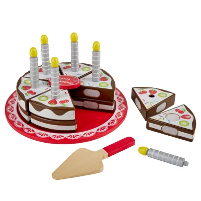 Gâteau d'anniversaire Jouet de gâteau d'anniversaire en bois Jouet de gâteau en bois Jouets éducatifs en bois